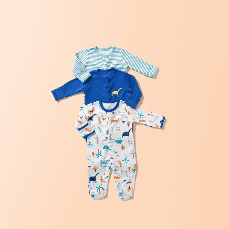 Baby 3-Pack 3-Way Zip Sleep & Play Pajamas (Boy) - Ninos Kids store