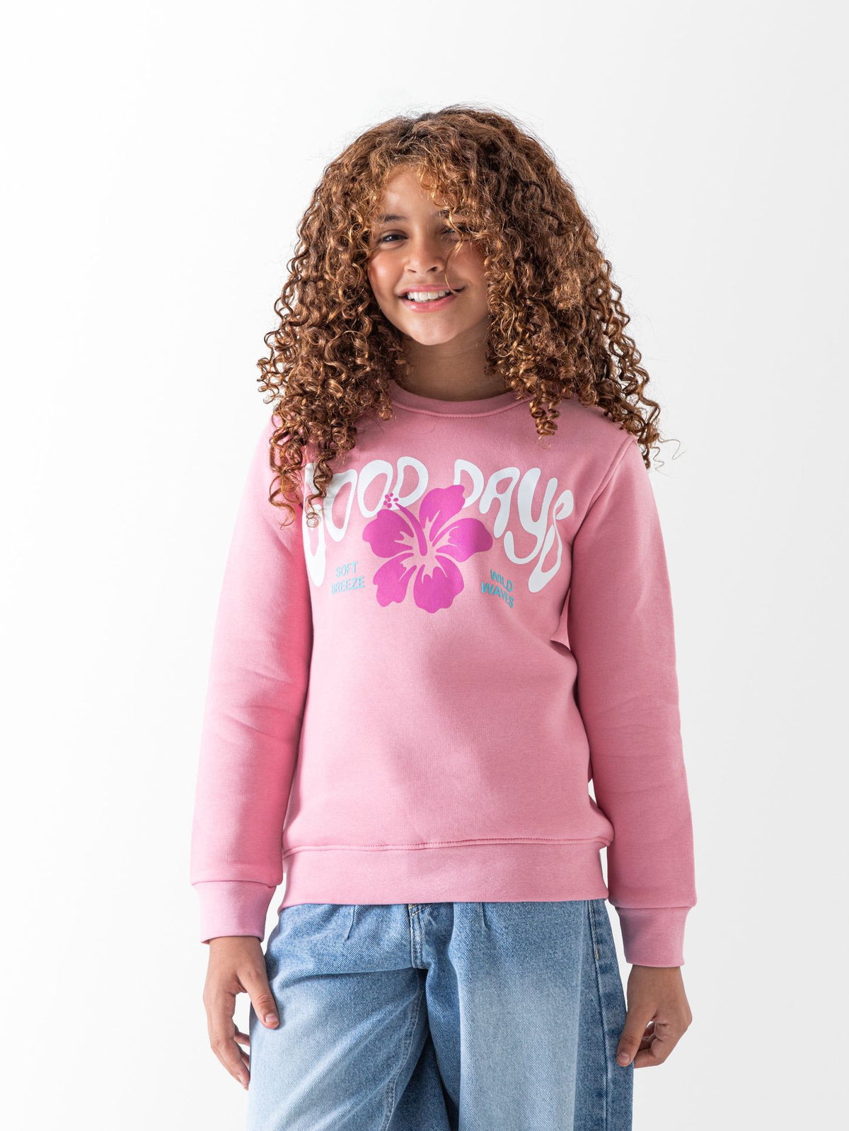 Girls' Pink Good Days Sweatshirt