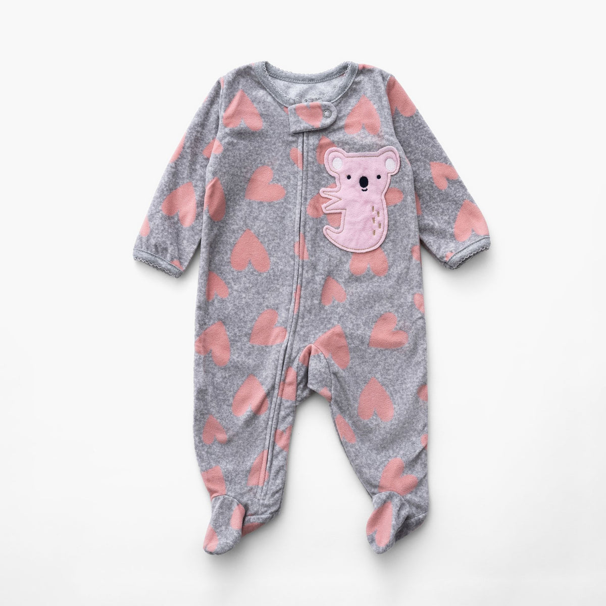 Ninos Kids storeGirls' Grey Koala Fleece Sleepsuit RomperRompers & SleepsuitsGeneric