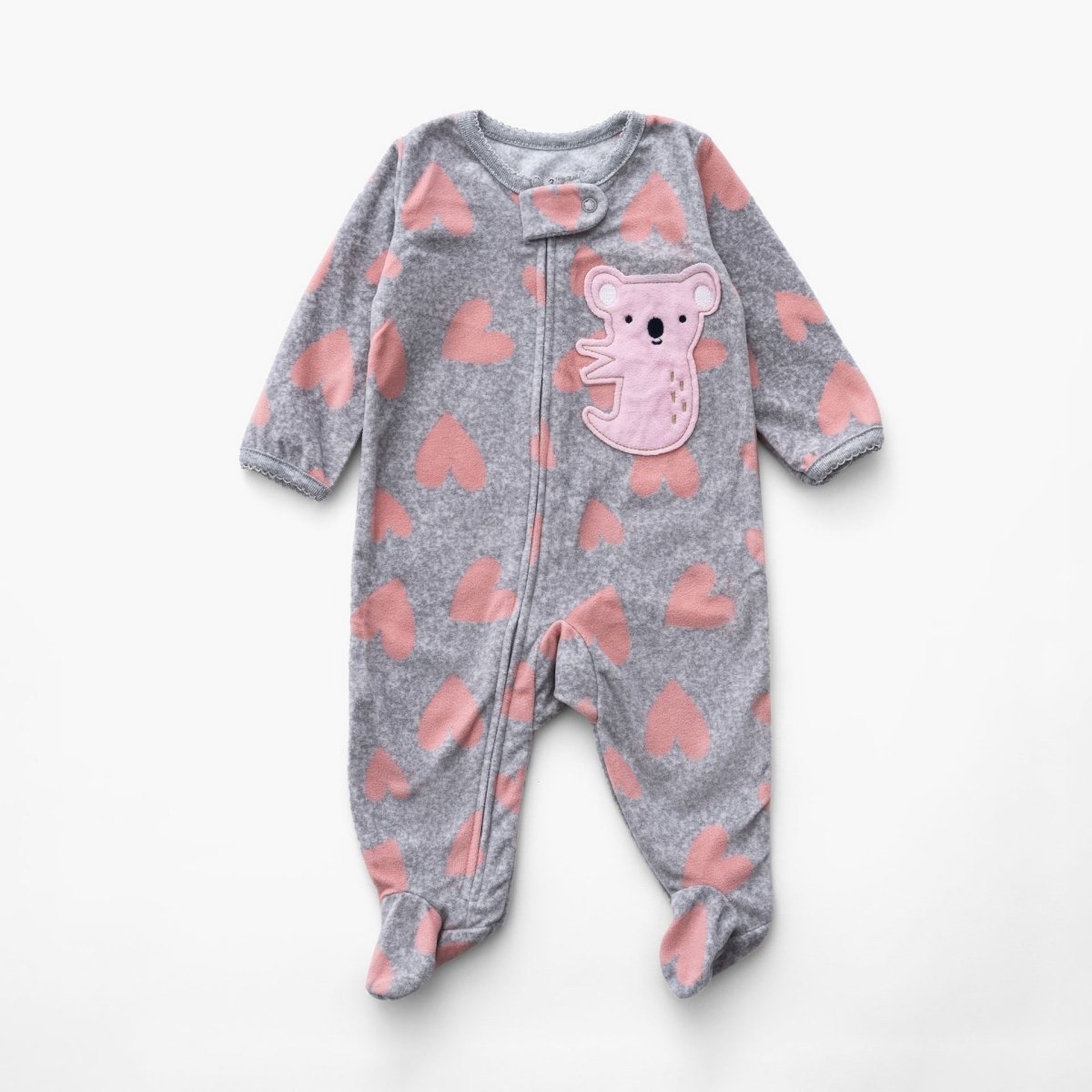 Ninos Kids storeGirls' Grey Koala Fleece Sleepsuit RomperRompers & SleepsuitsGeneric
