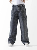 Ninos Kids storeGirls' Grey Wide Leg JeansJeans pantsNINOS