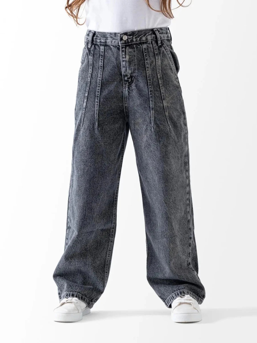 Ninos Kids storeGirls' Grey Wide Leg JeansJeans pantsNINOS