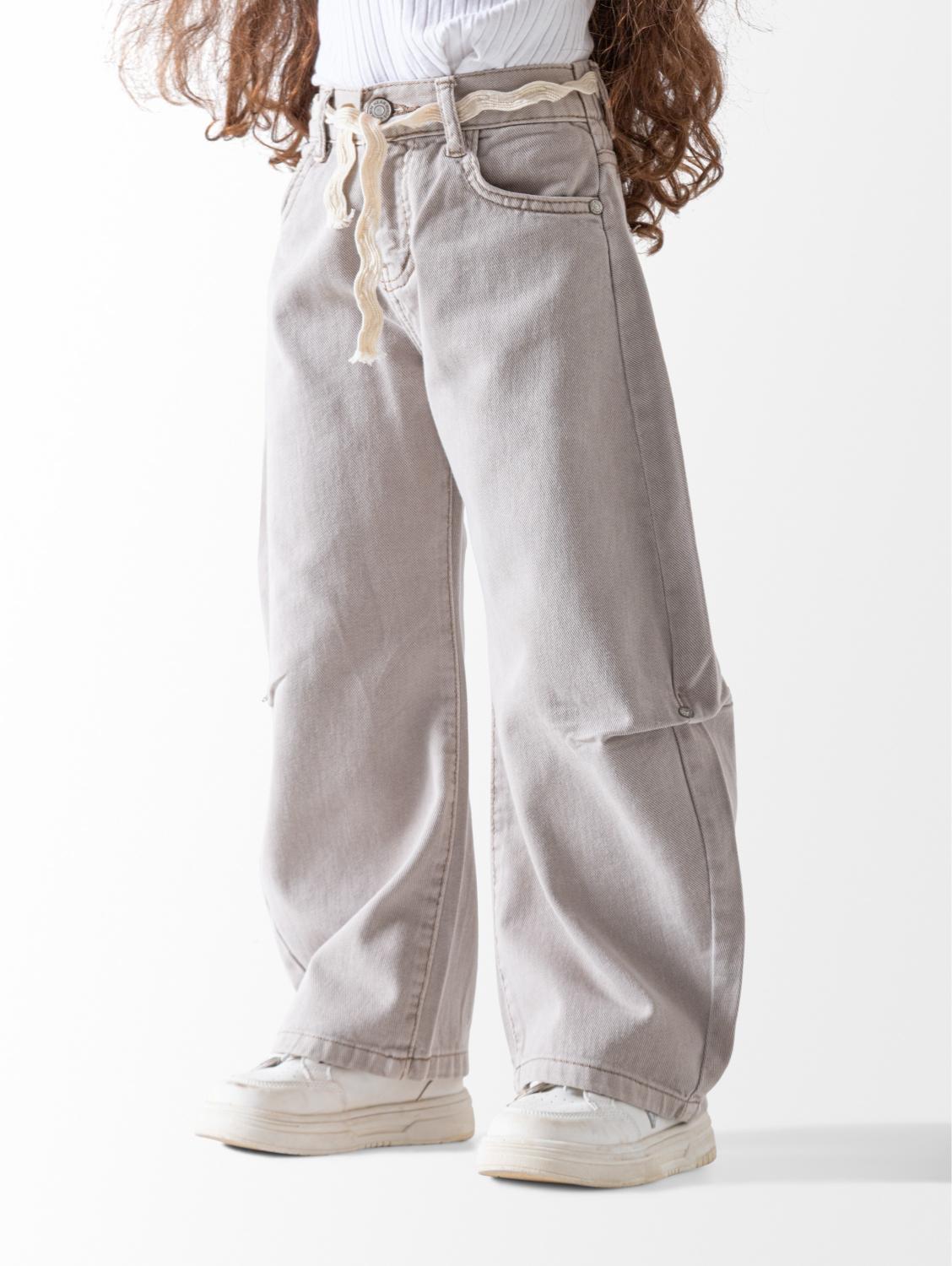 Ninos Kids storeGirls' Beige Ballon Gabardine PantsTrousers & PantsNINOS