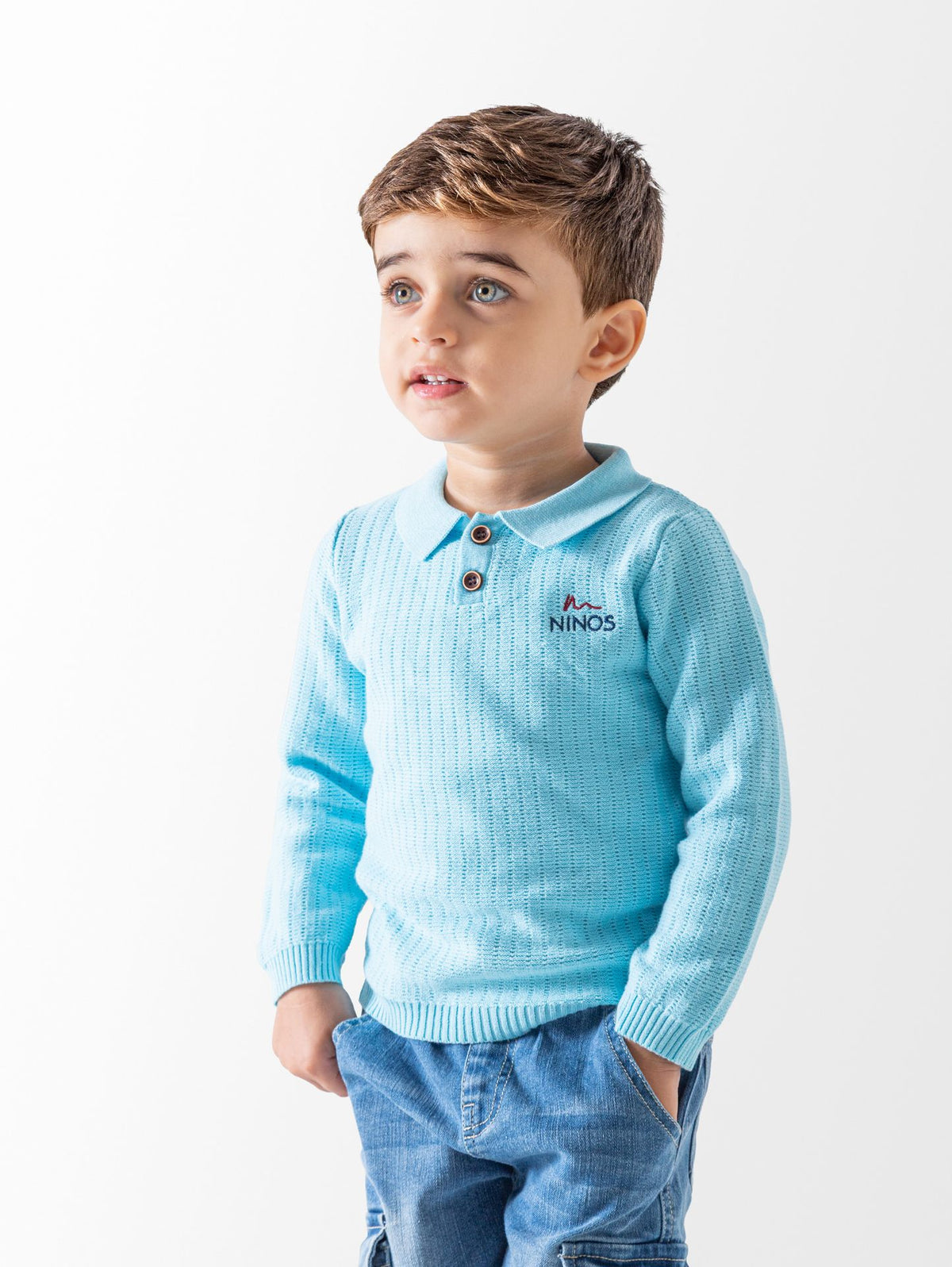 Ninos Kids storeBaby Boys' Blue Buttoned PulloverPulloversNINOS