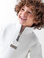 Ninos Kids storeBoys' White Half Zipper SweatshirtSweatshirtsNINOS