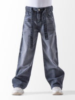 Ninos Kids storeBoys' Dark Grey Denim Wide Leg JeansJeans pantsNINOS