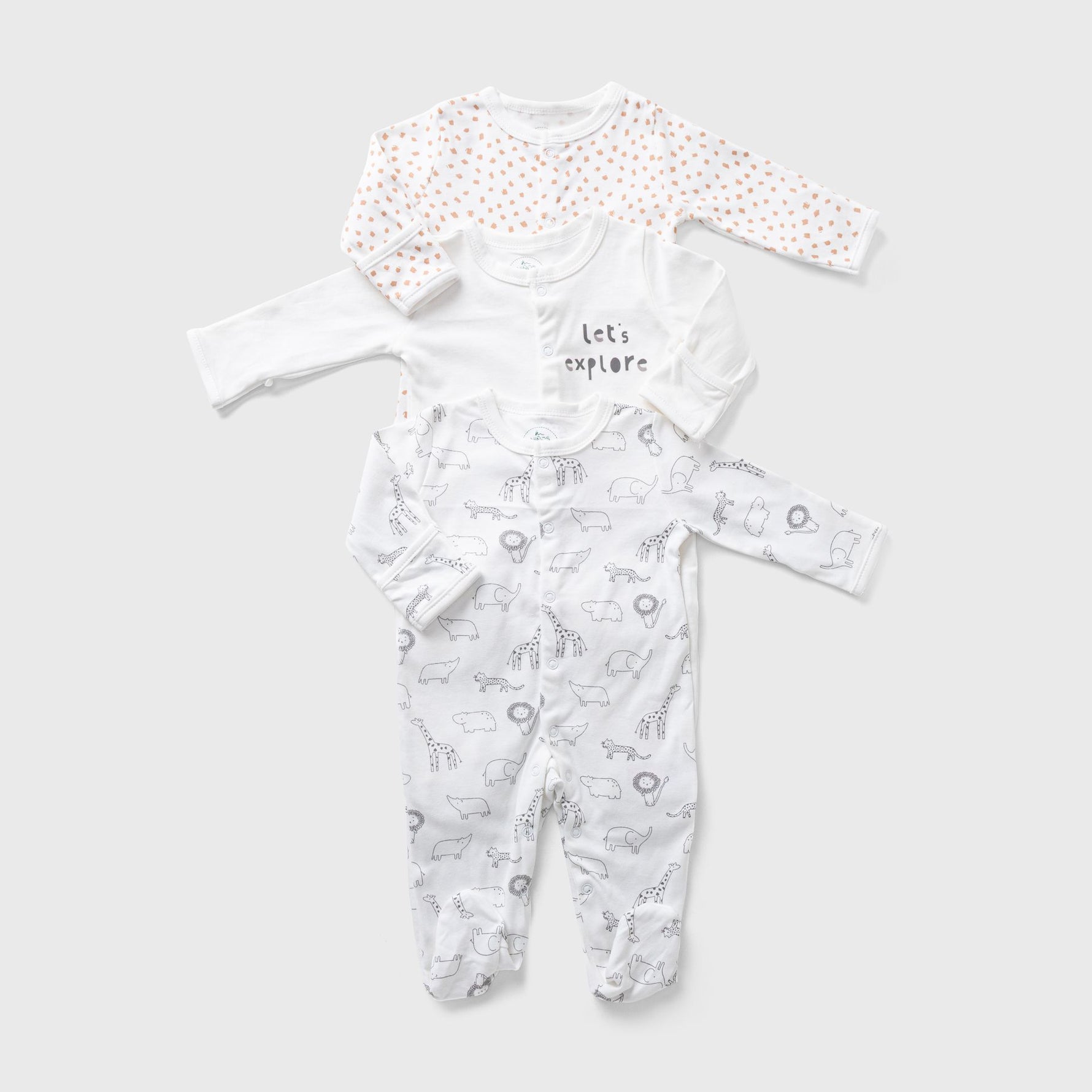 Ninos Kids storeExplore 3 - Pack BodysuitRompers & SleepsuitsNINOS