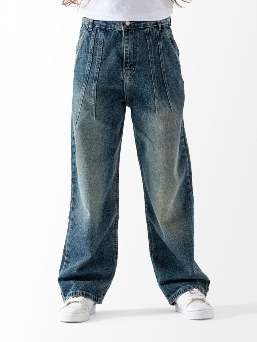 Ninos Kids storeGirls' Dirty Denim Wide Leg JeansJeans pantsNINOS