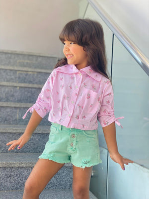 Striped Floral Blouse