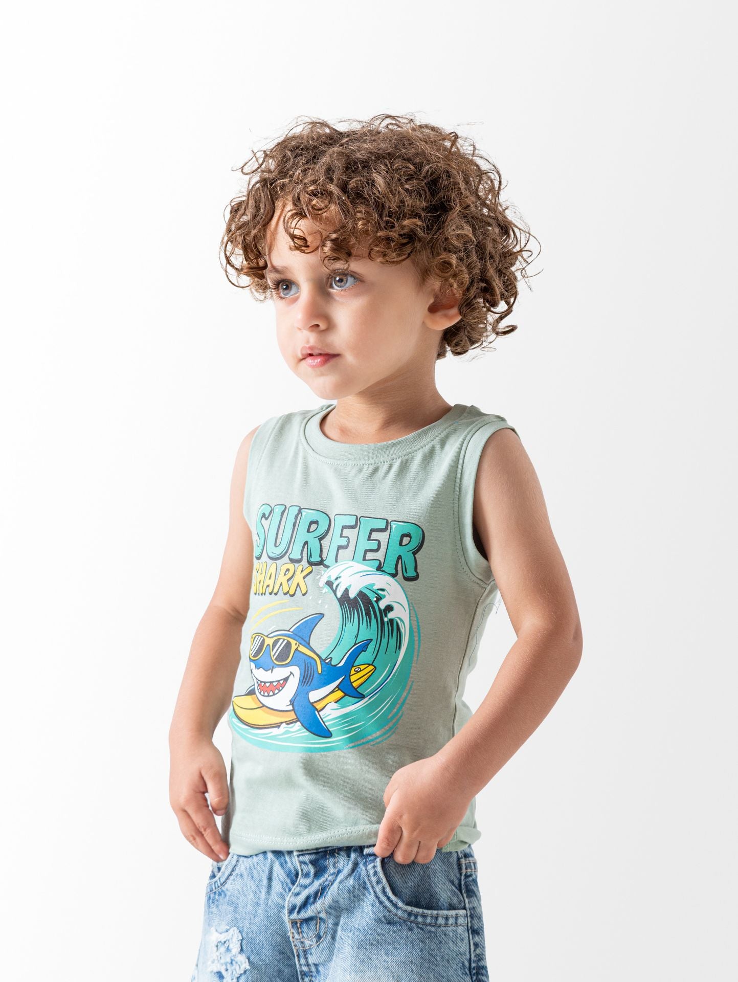 Shark sleeveless T-shirt