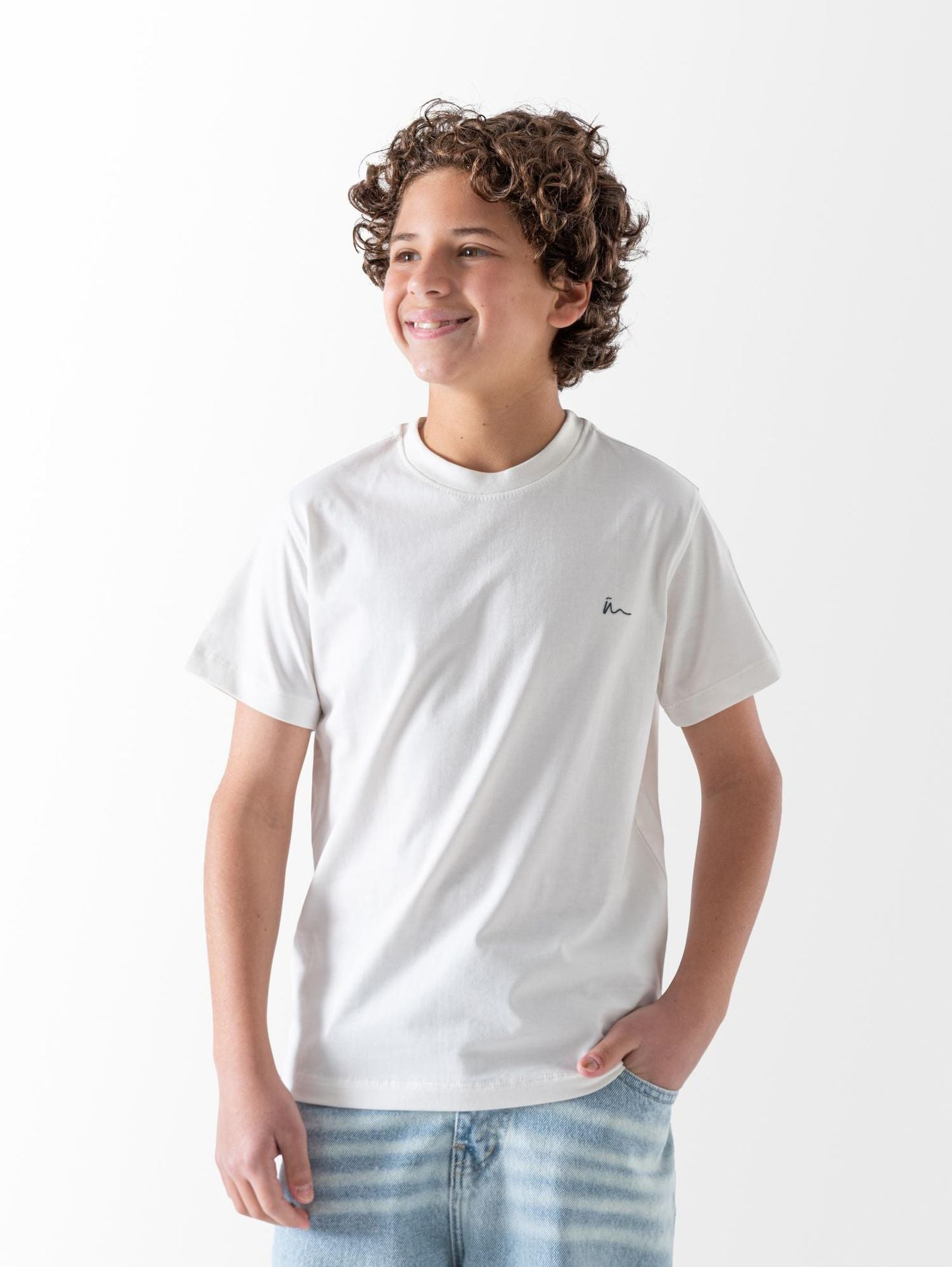 Ninos Kids storeOff - White Basic T-shirtround t-shirtNINOS