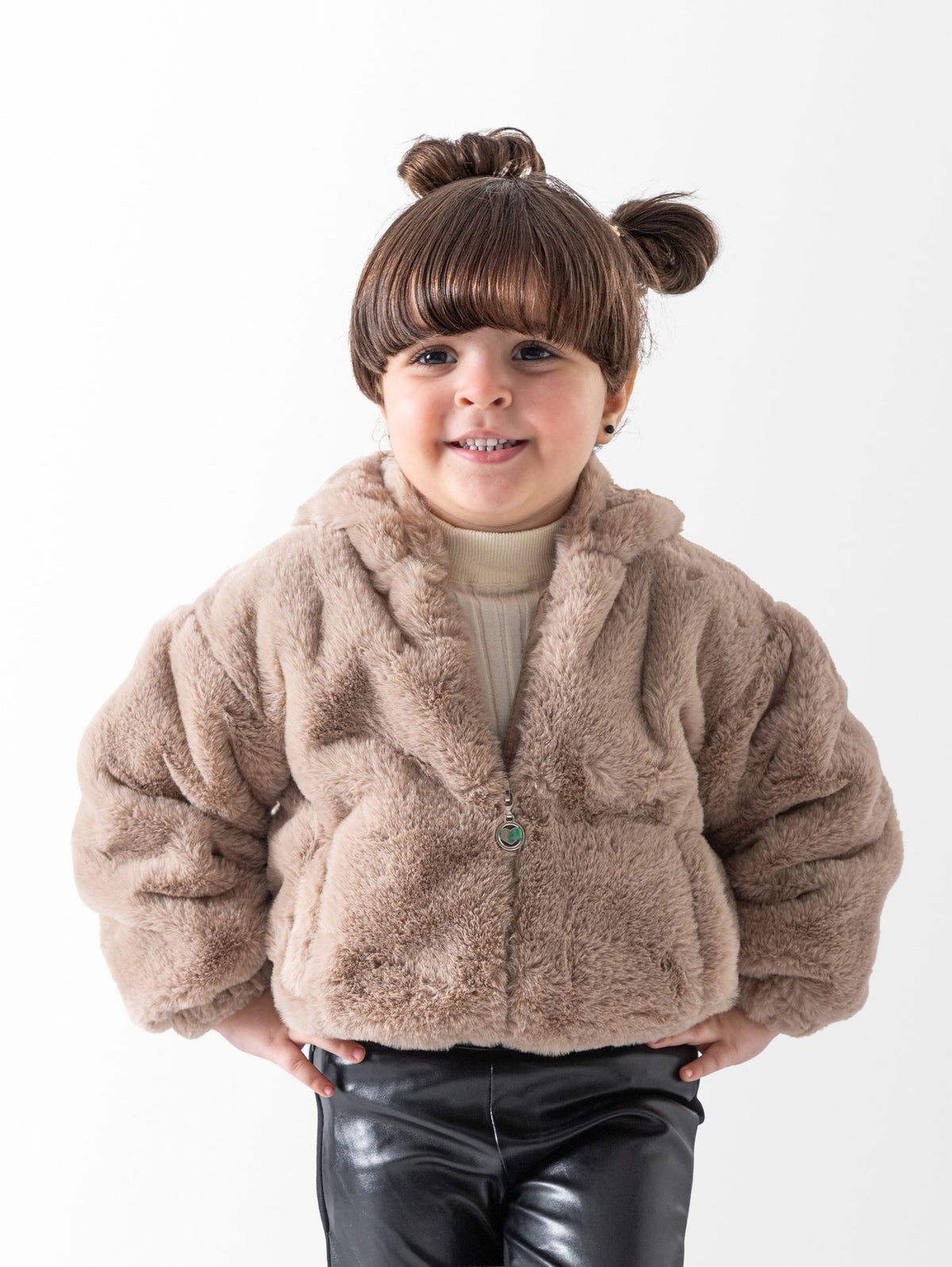 Ninos Kids storeBaby Girls' Coffe Faux Fur JacketJacketsNINOS