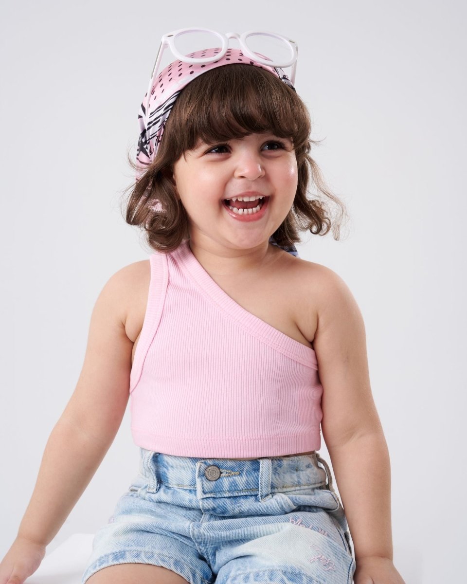 Ninos Kids storeGirls' Pink Asymmetrical Tank T-ShirtT-ShirtsNINOS