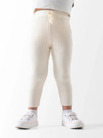 Ninos Kids storeBaby Girls' Off-White Ribbed Knit LeggingsLeggingsNINOS