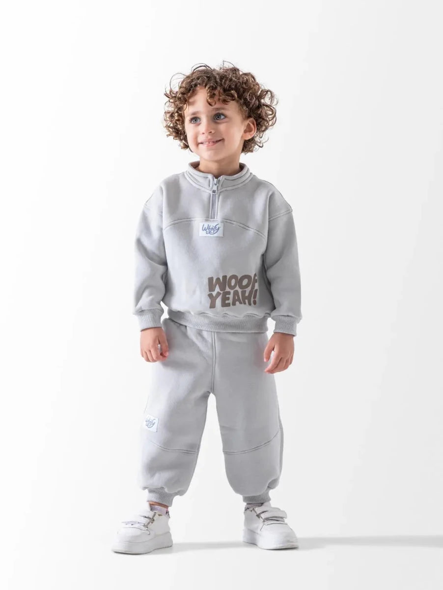 Ninos Kids storeBaby Boys' Grey Woof Yeah 2-Piece Pyjama SetPajamasSOTRA