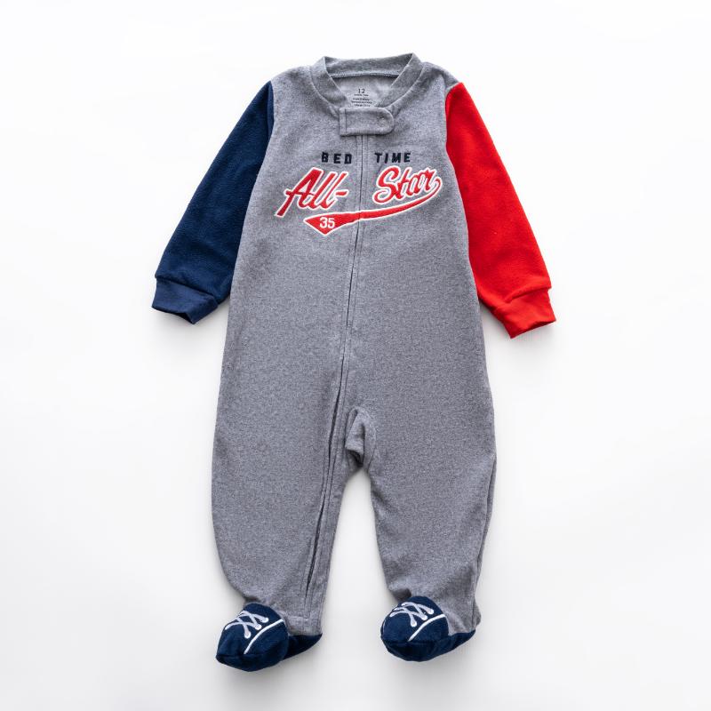 Ninos Kids storeBoys' Grey All Star Fleece Sleepsuit RomperRompers & SleepsuitsGeneric