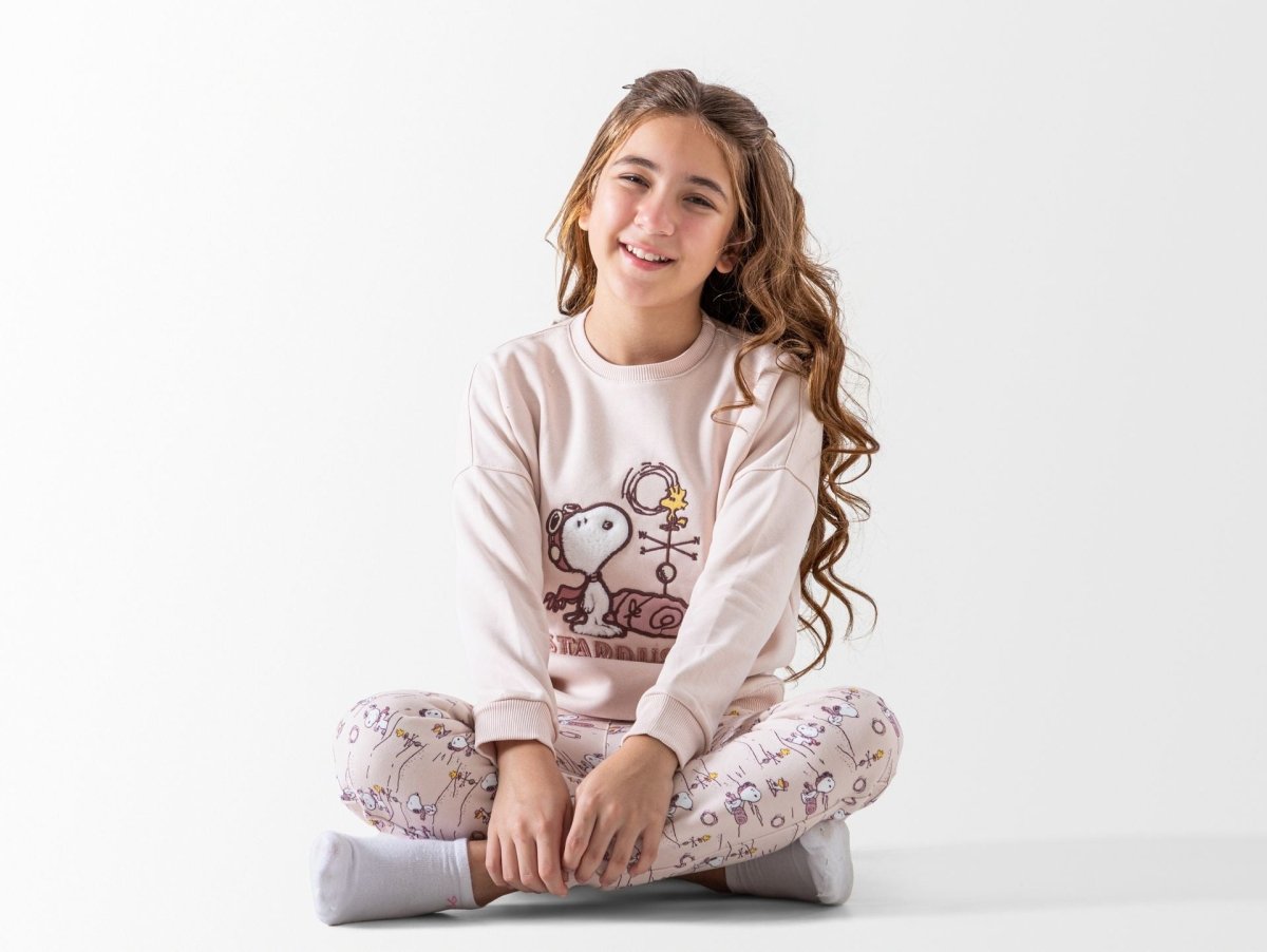 Ninos Kids storeGirls' Rose Snoopy 2-Piece Pyjama SetWinter PyjamaMimo