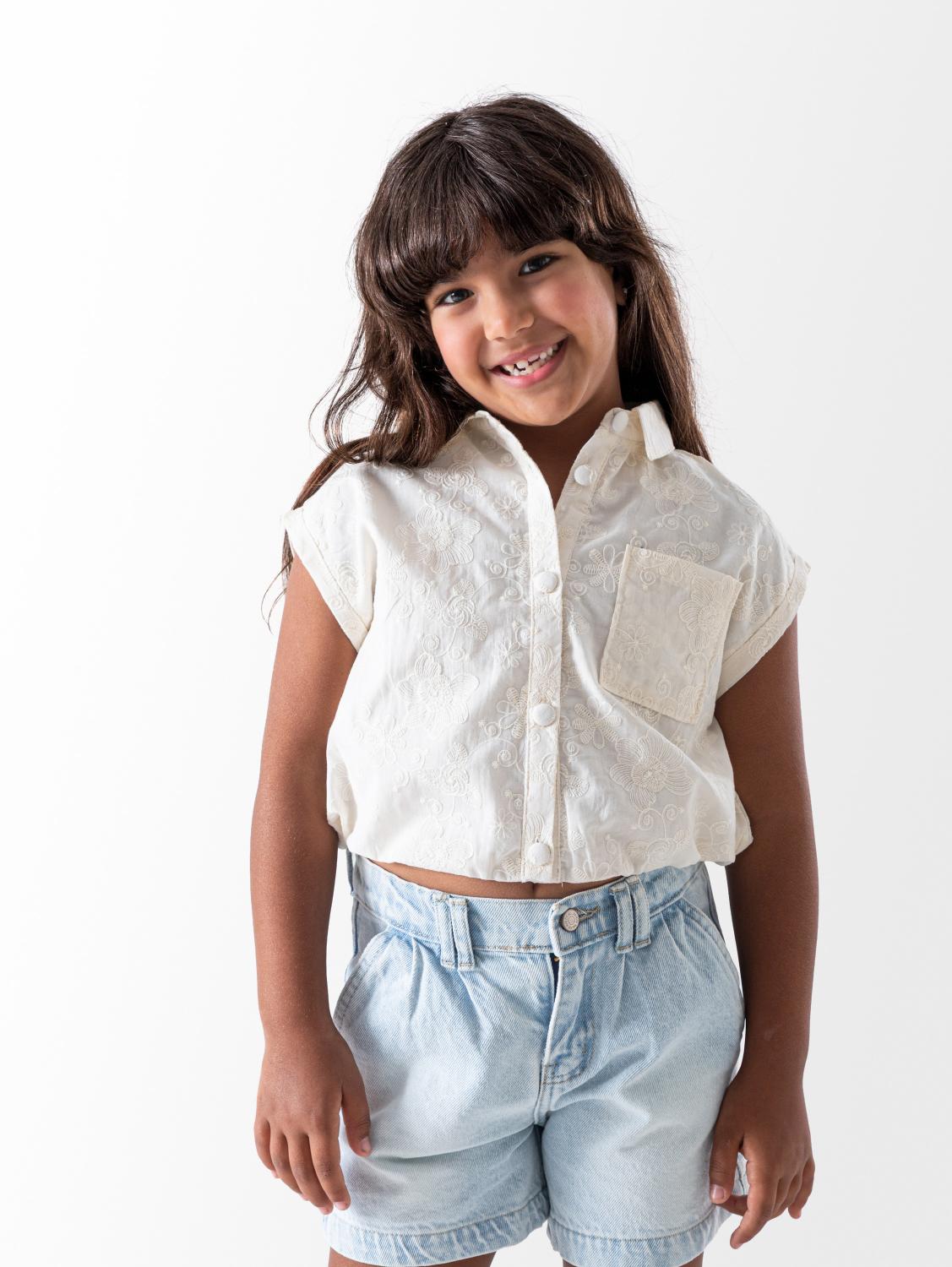 Flower Linen Blouse