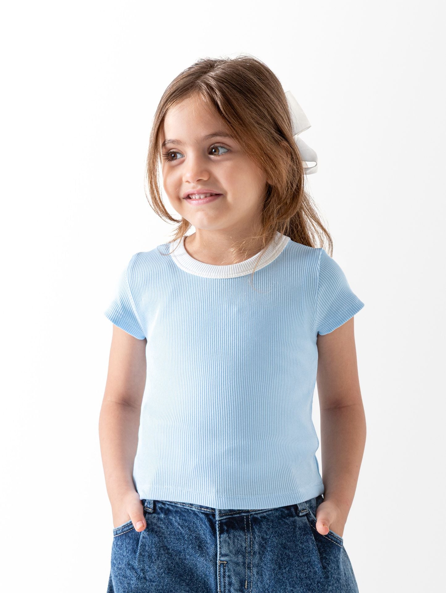Baby blue Rib T-shirt