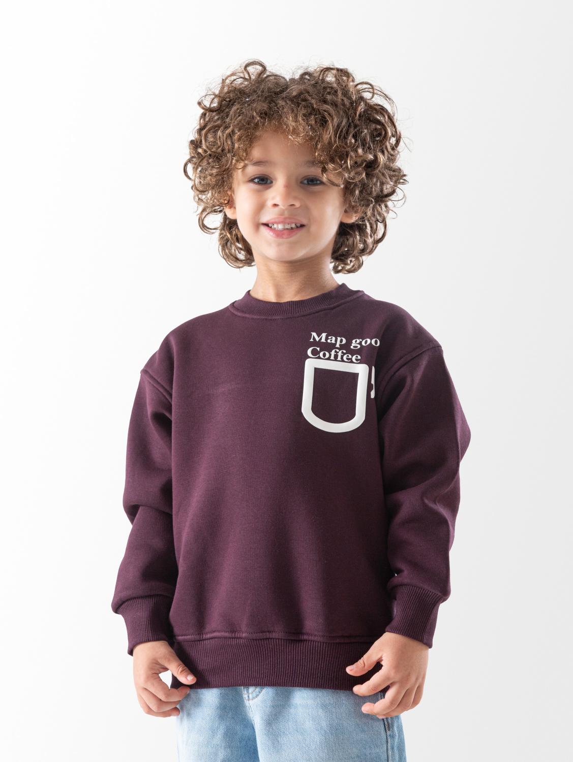 Ninos Kids storeBoys' Burgandy Map SweatshirtSweatshirtsNINOS