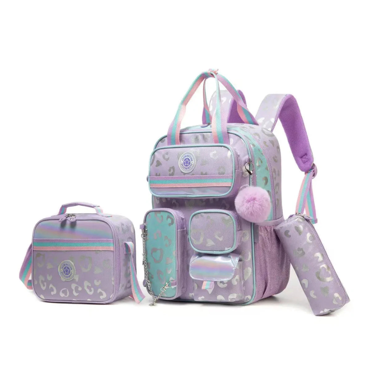 Ninos Kids storeLeopard 3PCS BackpackBag set طقم شنط مدرسةJasmin