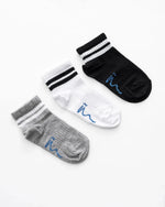 Ninos Kids storeBoys' WH-BL-GR Half Terry With 2 Lines 3-Piece SocksSocksNINOS