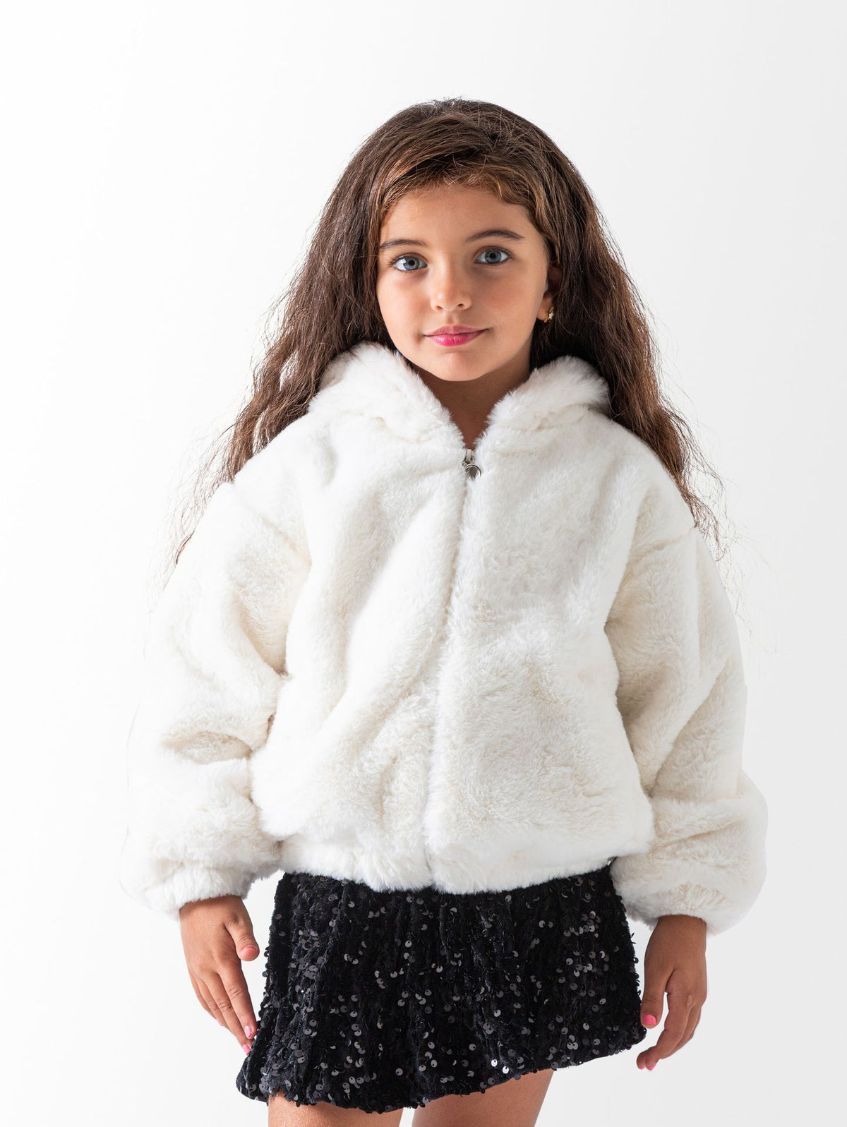 Ninos Kids storeGirls' White Faux Fur JacketJacketsNINOS
