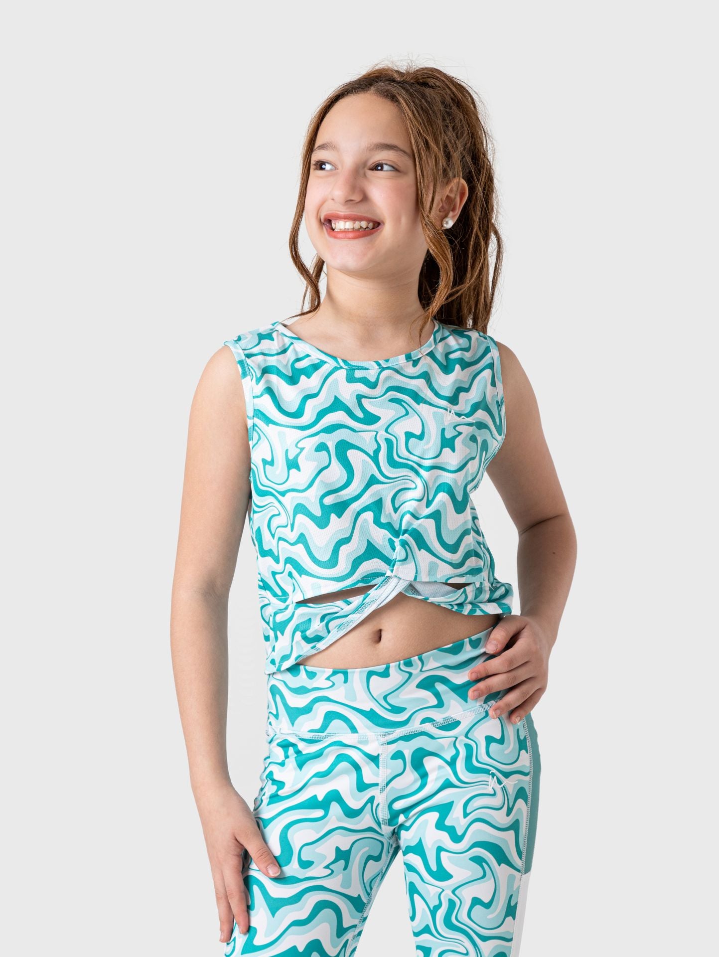 Ninos Kids storeFront knot marble crop topT-shirtup egypt مصنع