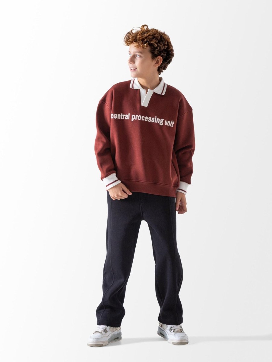 Ninos Kids storeBoys' Burgandy Central Procesing 2-Piece Pyjama SetPajamasSHARO