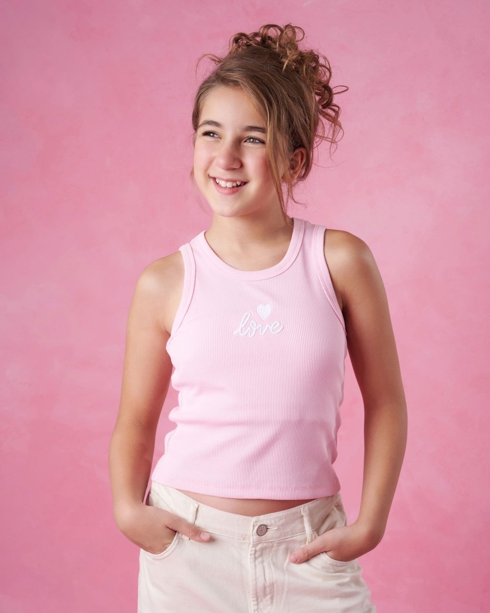 Ninos Kids storeGirls' Pink Love Tank T-ShirtT-ShirtsNINOS