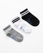 Ninos Kids storeBoys' WH-BL-GR Half Terry With 2 Lines 3-Piece SocksSocksNINOS