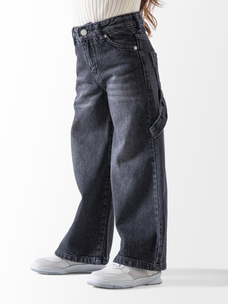 Ninos Kids storeGirls' Black Denim Wide Leg JeansJeans pantsNINOS