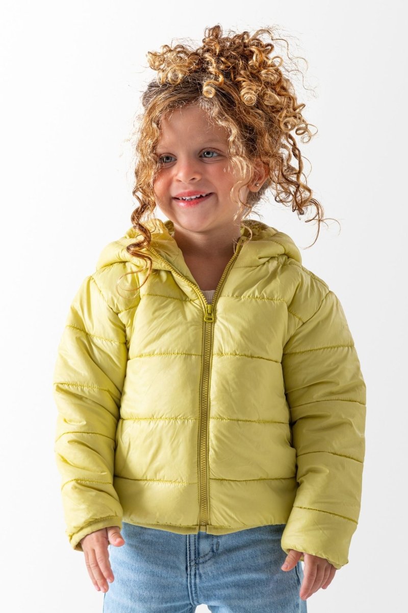 Ninos Kids storeGirls' Yellow Hooded Puffer JacketPuffer JacketsNINOS