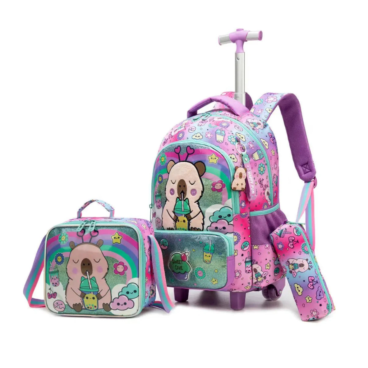 Ninos Kids storeSweet Cake 3PCS Trolley BackpackBag set طقم شنط مدرسةJasmin
