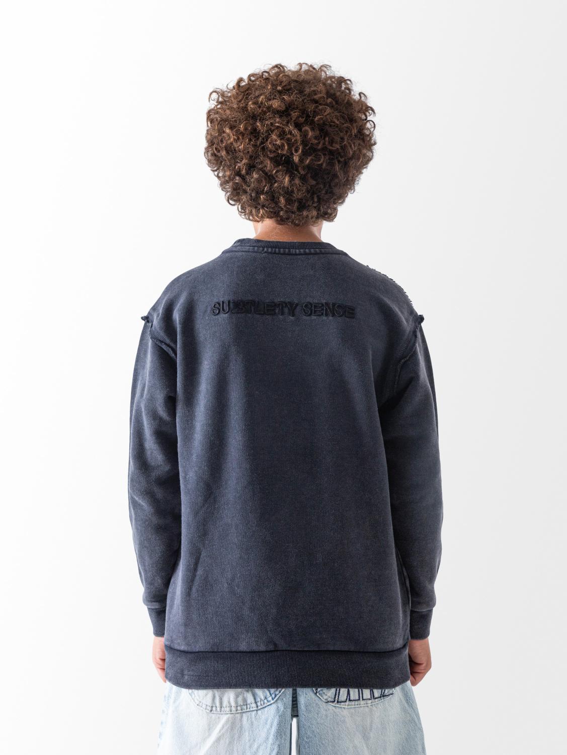 Ninos Kids storeBoys' Dark Grey Acid Wash Embroidered SweatshirtSweatshirtsNINOS