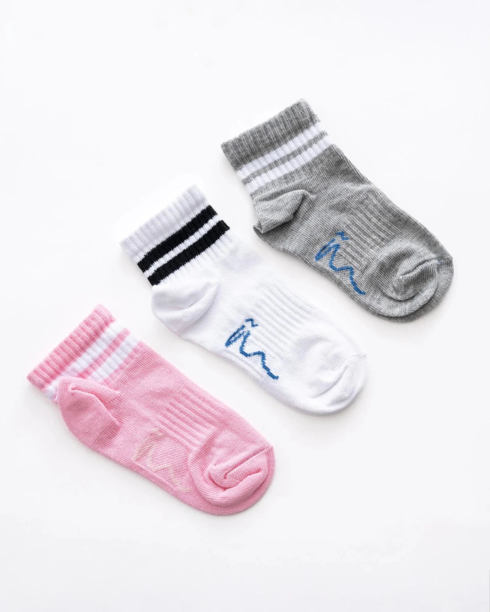 Ninos Kids storeWH-PI-GR Half Terry With 2 Lines 3-Piece SocksSocksNINOS