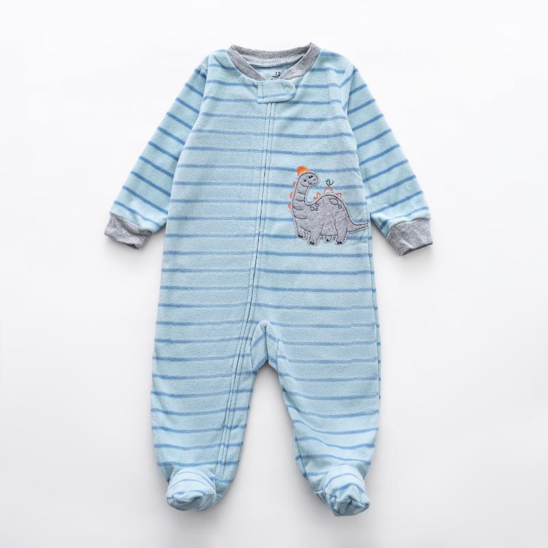 Ninos Kids storeBoys' Mint Dino Fleece Sleepsuit RomperRompers & SleepsuitsGeneric