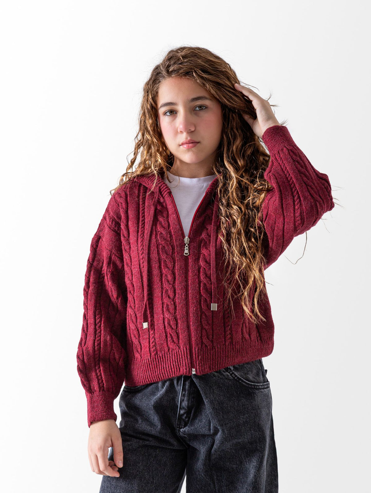 Ninos Kids storeGirls' Cranberry Zip Up Hoodie SweaterPulloversNovello