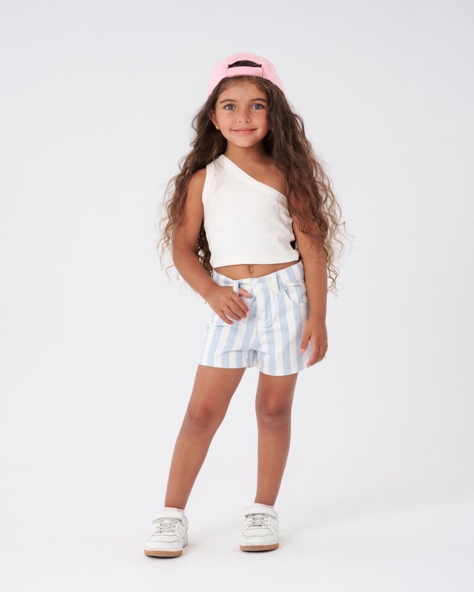 Ninos Kids storeGirls' Off-White Asymmetrical Tank T-ShirtT-ShirtsNINOS