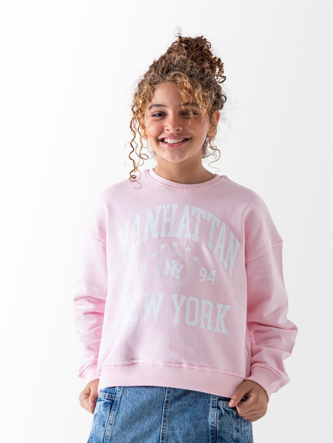 Girls' Pink York Sweatshirt