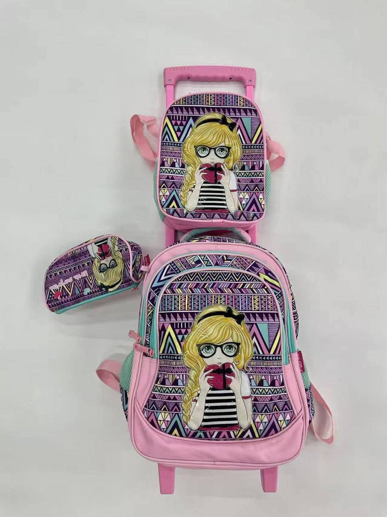 Ninos Kids storePrincess 3PCS Trolly BagBag set طقم شنط مدرسةJasmin