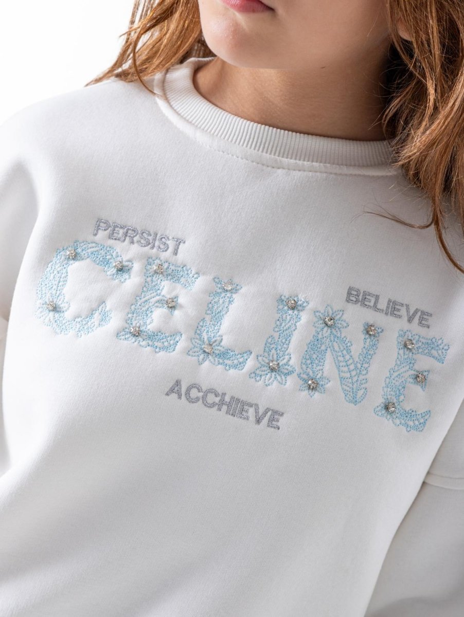 Ninos Kids storeGirls' White Celine SweatshirtSweatshirtsMIX