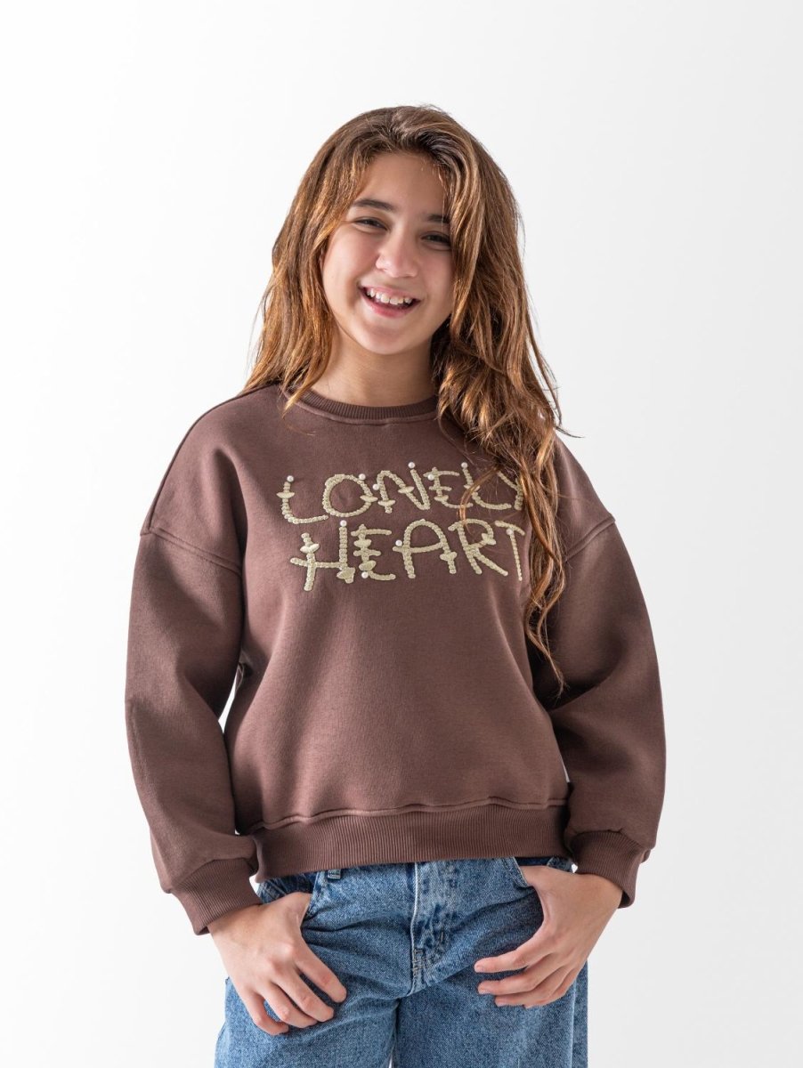 Ninos Kids storeGirls' Brown Lonely SweatshirtSweatshirtsMIX