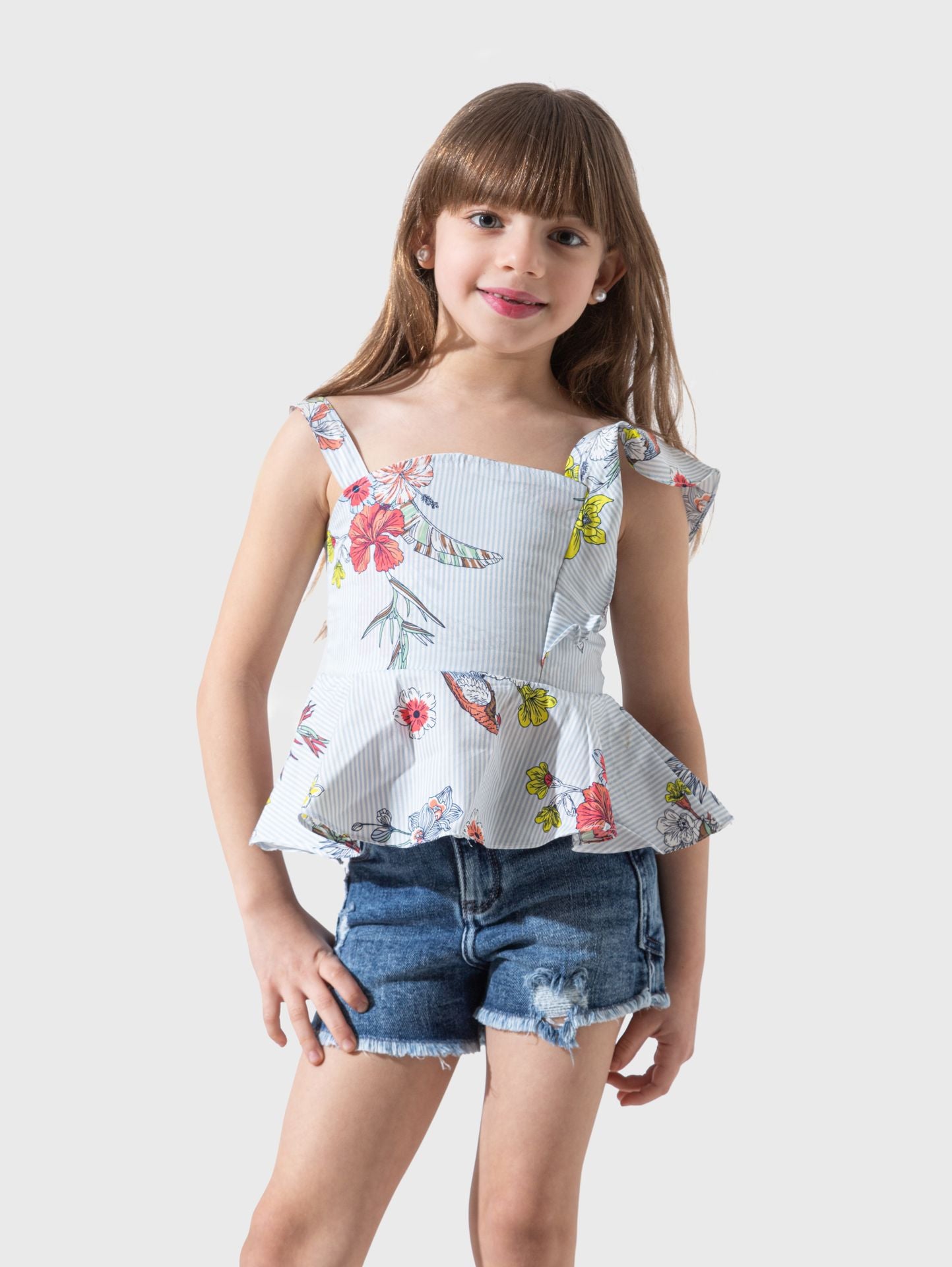 Striped Floral Blouse