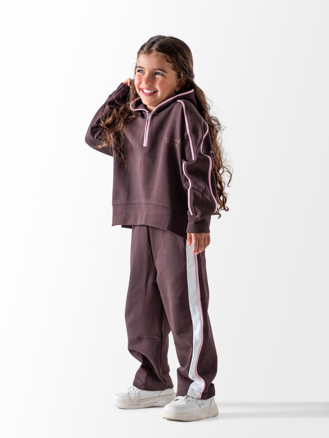 Ninos Kids storeGirls' Brown - Piping Stripe 2-Piece Pyjama SetPajamasSHARO