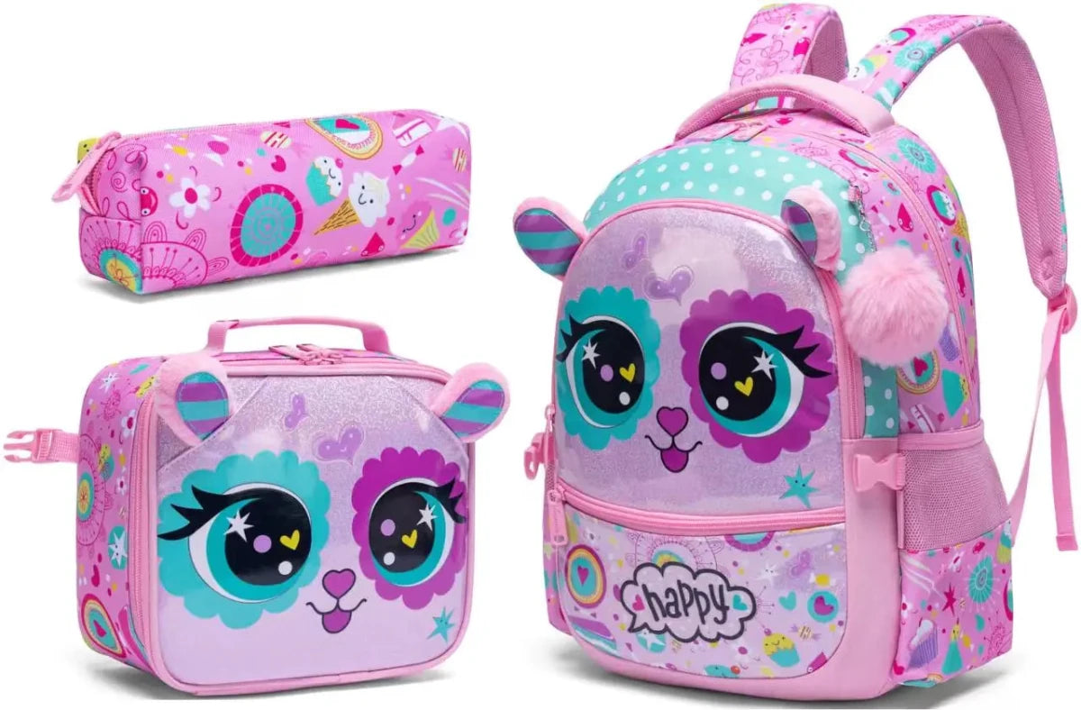 Ninos Kids storeHappy 3PCS BackpackBag set طقم شنط مدرسةJasmin