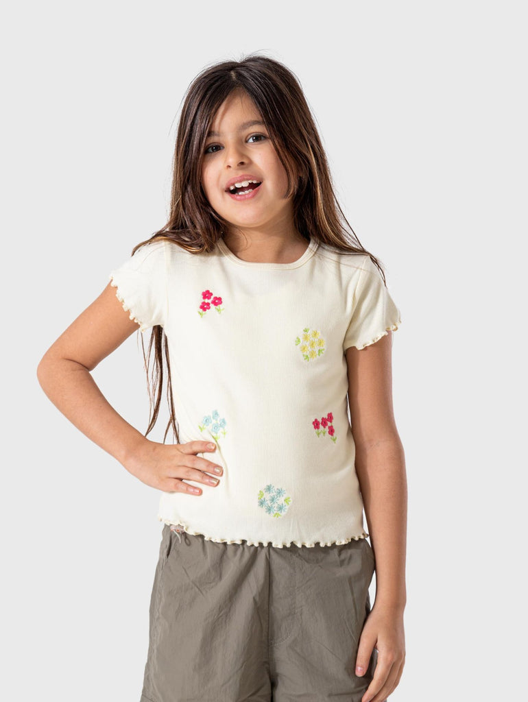 Flowers Ribbed T-Shirt