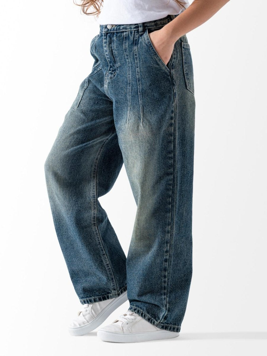 Ninos Kids storeGirls' Dirty Denim Wide Leg JeansJeans pantsNINOS