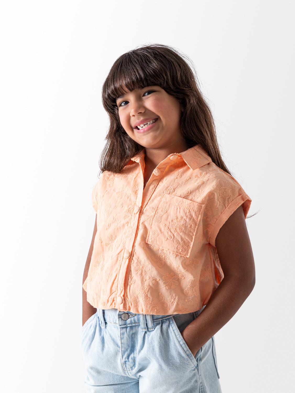 Flower Linen Blouse