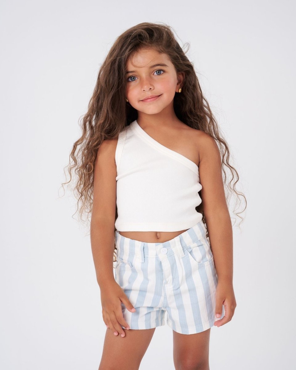Ninos Kids storeGirls' Off-White Asymmetrical Tank T-ShirtT-ShirtsNINOS